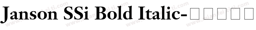 Janson SSi Bold Italic字体转换
